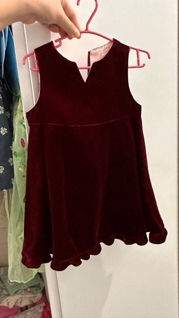 Gap Red velvet dress (Category: Babies & Kids Fashion) located in Las Pinas. Submitted by momshkey (Listing ID 1342010242, Image 1). Description: Like new super nice ng fabric 6-12 month on tag.