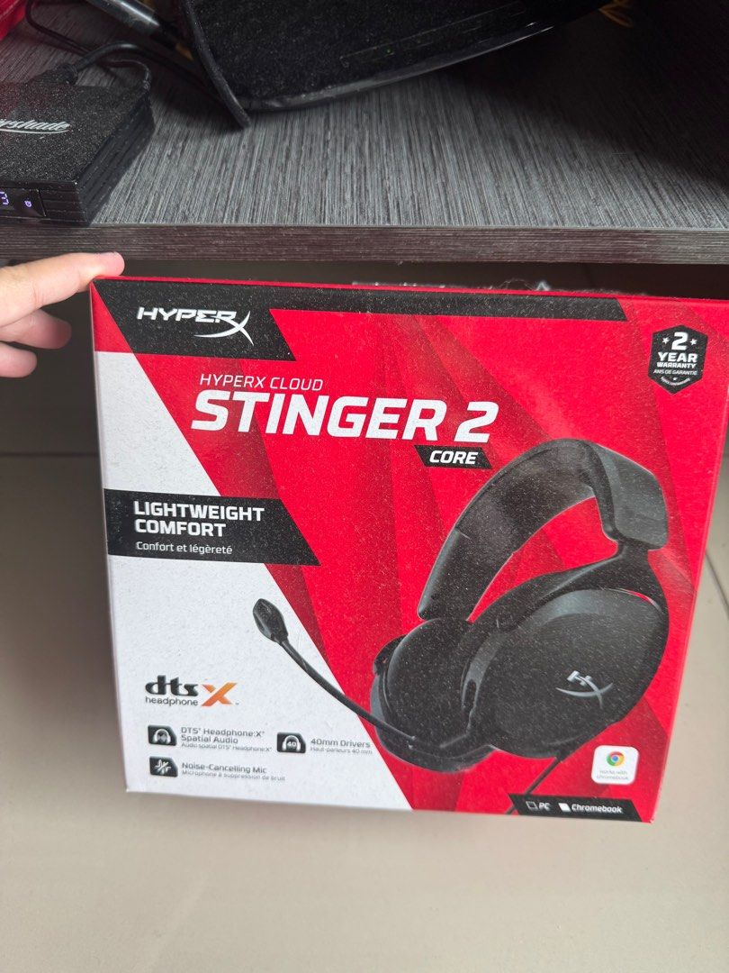 Hyperx cloud stinger 2 (Category: Headphones & Headsets) located in Kuala Lumpur. Submitted by yeeee1000 (Listing ID 1342007352, Image 1). Description: 40mm drivers Noise cancelling mic Headphone spatial audio Lightweight comfort.
