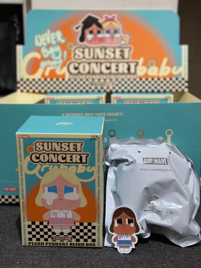 Pop Mart Sunset Concert - Purplish Blue (Category: Designer & Blind Box Toys) located in Quezon City. Submitted by mrsdomsans (Listing ID 1342009164, Image 1). Description: ▫️Authentic Pop Mart Sunset Concert Plush Pendant ▫️Brand New ▫️Sealed Foil / Opened bottom box ▫️Purplish Blue.