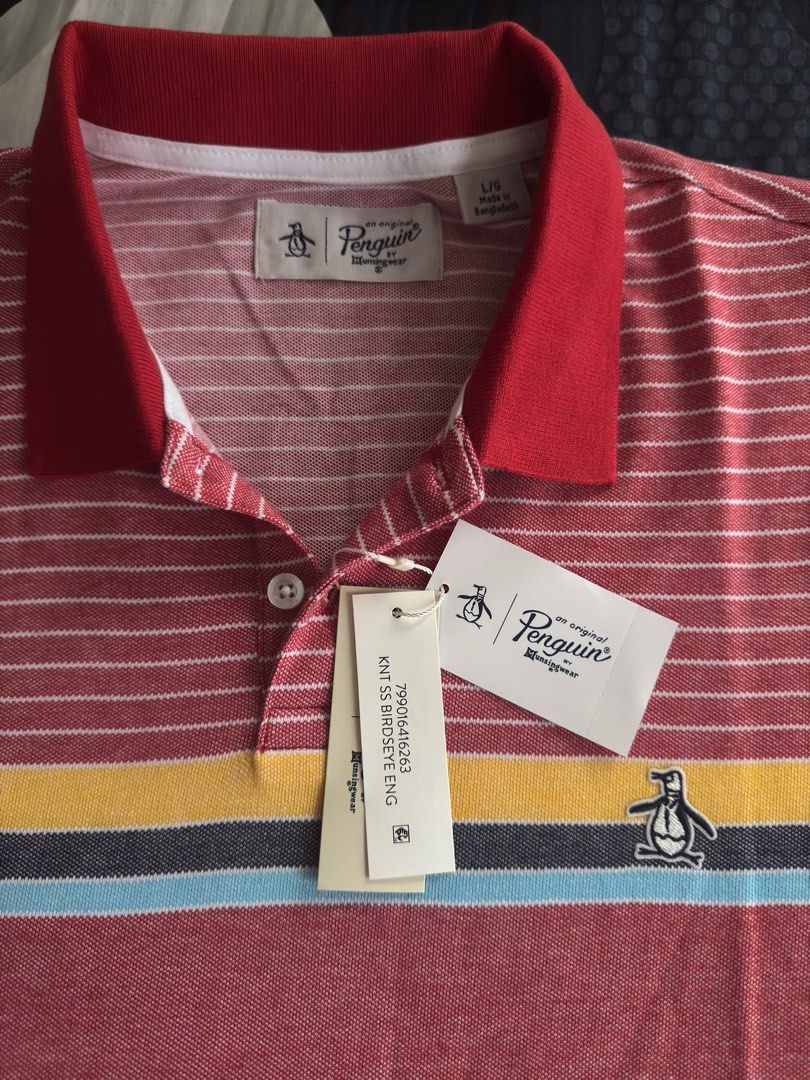 Red striped Penguin Polo shirt (Category: Tshirts & Polo Shirts ) located in Caloocan City. Submitted by knackknicks (Listing ID 1341977069, Image 1). Description: Original Striped Penguin Polo Shirt .