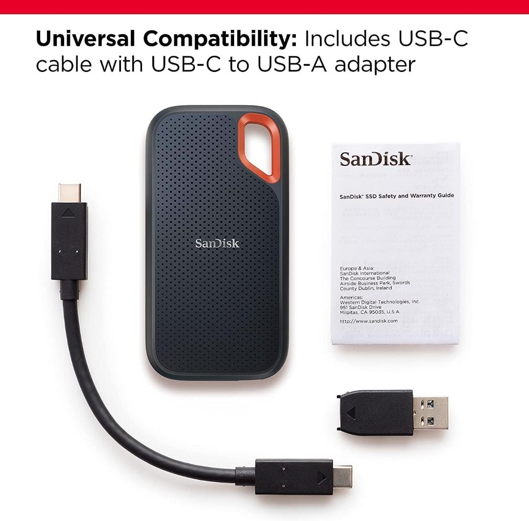SanDisk 2TB Extreme Portable SSD (SDSSDE61-2T00-G25) (Category: Hard Disks & Thumbdrives) located in Quezon City. Submitted by imax12345 (Listing ID 1342119782, Image 2). Description: SanDisk 2TB Extreme Portable SSD (SDSSDE61-2T00-G25) ✅ Get NVMe solid state performance with up to 1050MB/s read and 1000MB/s write speeds in a portable, high-capacity drive(1) (Based on internal testing; performance may be lower depending on host device & other fac