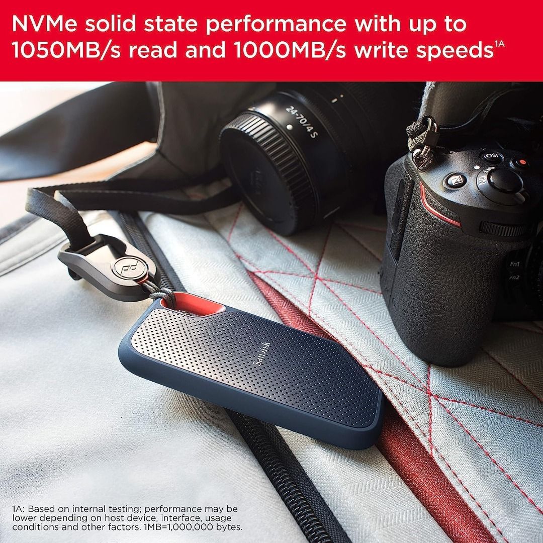 SanDisk 2TB Extreme Portable SSD (SDSSDE61-2T00-G25) (Category: Hard Disks & Thumbdrives) located in Quezon City. Submitted by imax12345 (Listing ID 1342119782, Image 3). Description: SanDisk 2TB Extreme Portable SSD (SDSSDE61-2T00-G25) ✅ Get NVMe solid state performance with up to 1050MB/s read and 1000MB/s write speeds in a portable, high-capacity drive(1) (Based on internal testing; performance may be lower depending on host device & other fac