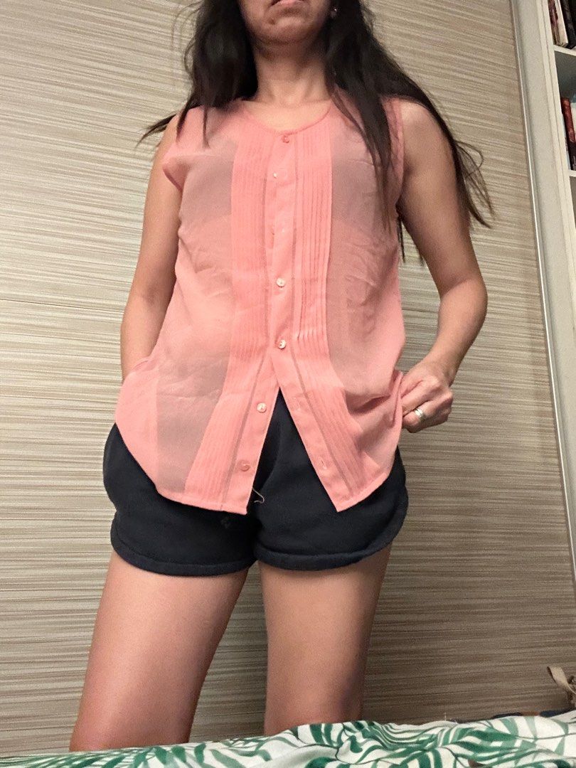 Sleeveless for Women (Category: Sleeveless) located in Antipolo. Submitted by vanga22 (Listing ID 1141447388, Image 1). Description: Brand: Terranova Fabric: Polyester Color: Pink Pattern: Plain Size: Medium See Through Casual Outfit Measurement in inches x 2: Laid Flat Width: 18" Length: 24".