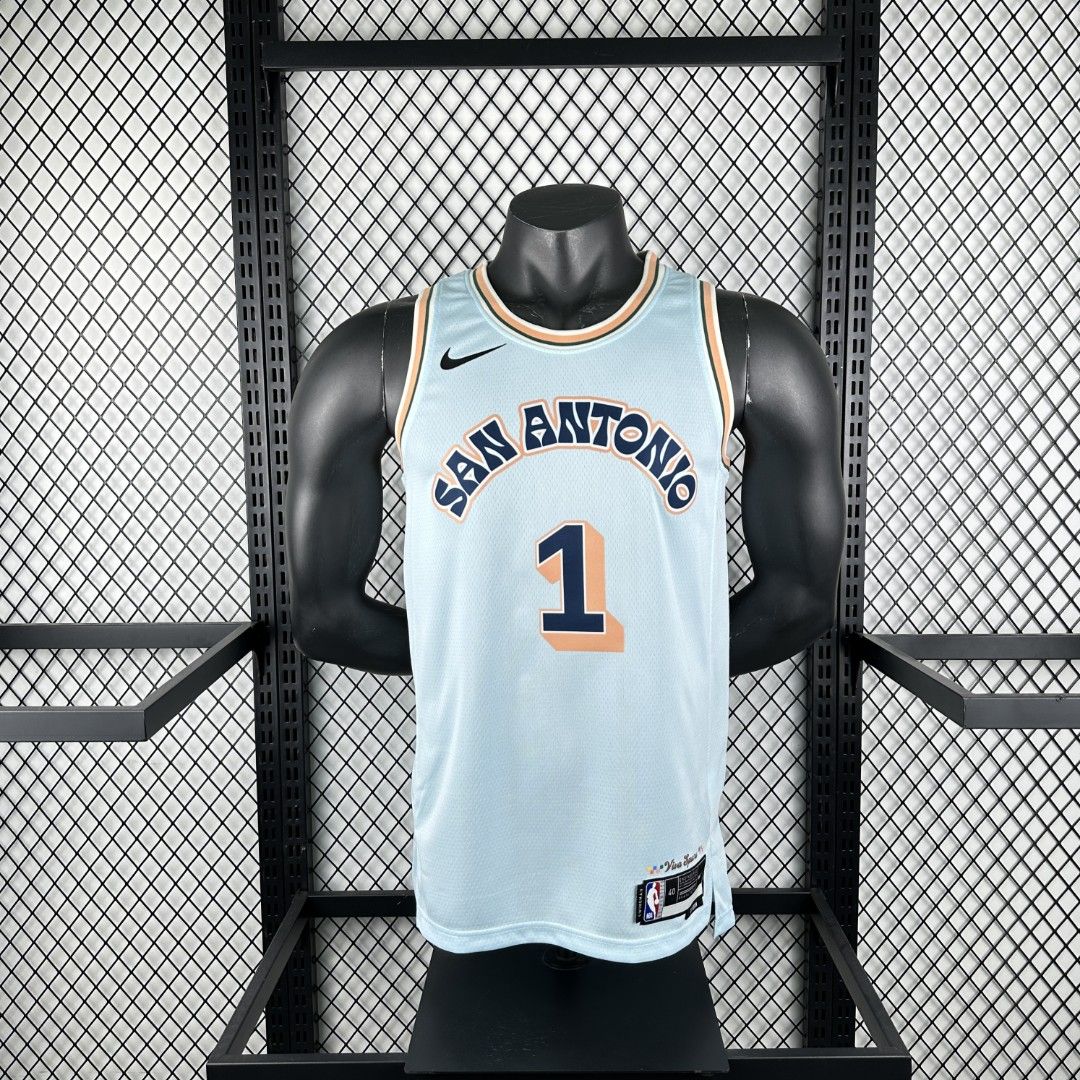 Spurs Wembanyama Basketball Jersey (Category: Activewear) located in Singapore. Submitted by renee_nba_jersey (Listing ID 1342022322, Image 2). Description: 💥Enjoy Free Shipping on Every Order and Buy More, Get Bigger Discounts‼️💥 PRE-ORDER customize sport jersey ➡️Sizes Available Kid to Adult: XS, S, M, L, XL, XXL ➡️All NBA Players Vintage or Latest Styles Jerseys ➡️PM me for more Jersey Info ➡️Paynow/Bank transfer available ⚠️Upon confirmatio
