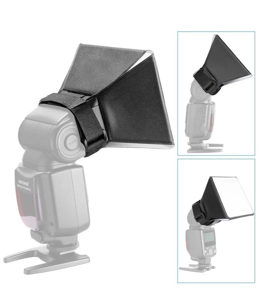 Universal flash diffuser softbox foldable modifier (Category: Flashes) located in Singapore. Submitted by isaaacccc (Listing ID 1342037387, Image 2). Description: Camera flash speedlight diffuser softbox rectangular compatible with the following models: Godox - TT600, TT685, TT685II, V850, V850II, V850III, V860, V860II, V860III Yongnuo - 560III, 565EX Canon - 580EX, 580EXII Made for flashes to be used with Sony, Nikon, Canon, Fuji, Olympus, Leica