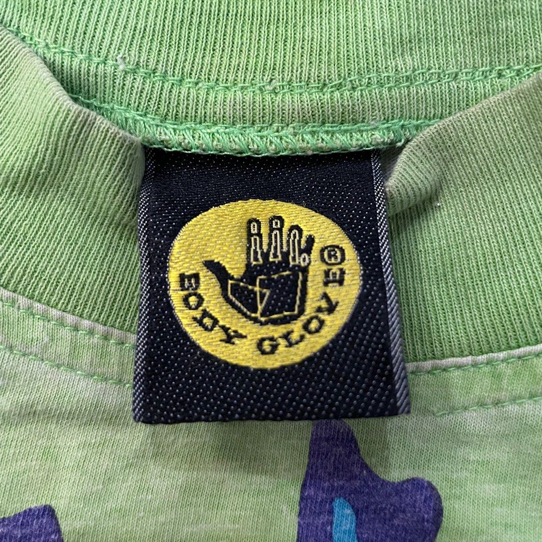 Vintage 1992 Body Glove All Over Print Shirt (Category: Shirts) located in Quezon City. Submitted by emporium.vtg (Listing ID 1341993565, Image 3). Description: Vintage 1992 Body Glove All Over Print Shirt Light Lime Green Body Glove Tag / Single Stitch Sleeve Size Large Dimensions: 22.5”x27.5” Issues: three pinholes & two penholes.