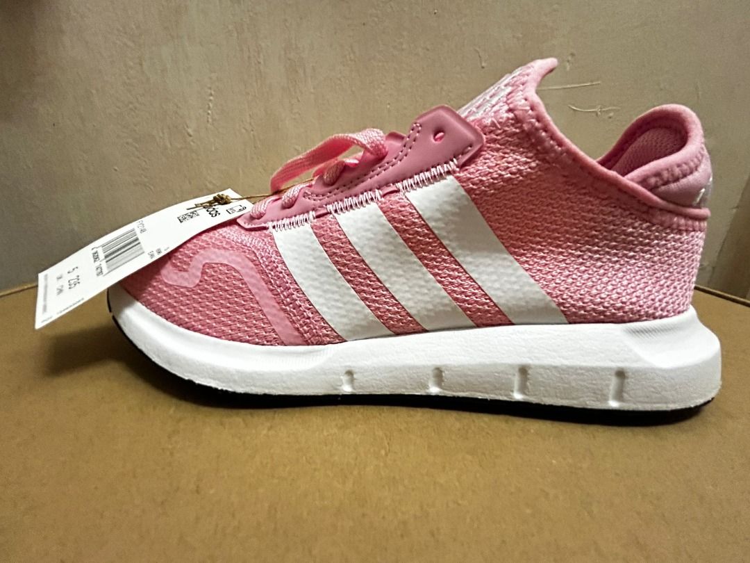 Women's adidas swift run white and pink best sale