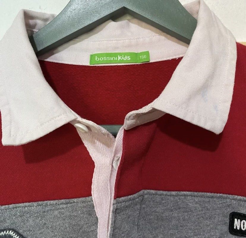 Bossini Long Sleeve Striped Polo (Category: Coats, Jackets and Outerwear) located in Muntinlupa City. Submitted by declutterbuster (Listing ID 1342324903, Image 2). Description: Good Condition Width - 16 inches Length - 24 inches Payment first thru gcash.