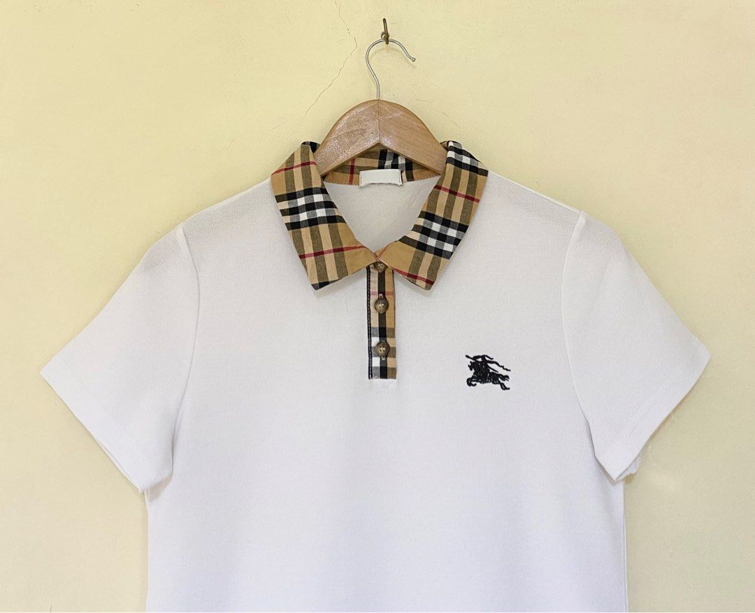 BURBERRY POLO SHIRT WOMENS 18x24 best fit meduim Color rate 10 10 no issue As new condition needs wash 1500 sf Women s Fashion Tops Shirts on Carousell