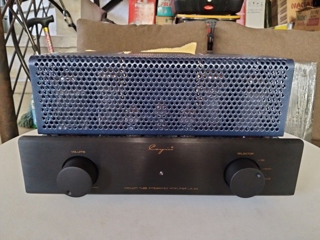 Cayin LA-34 Tube Amplifier (Category: Soundbars, Speakers & Amplifiers) located in Carmona. Submitted by electronboy (Listing ID 1342186209, Image 3). Description: Cayin LA-34. Tube Amplifier Since I bought it. Less than 8hrs I use. Spare Amplifier With box, manual and gloves Very Good Condition (Still New) See picture for Specification 32 watts per channel into 8 ohms.