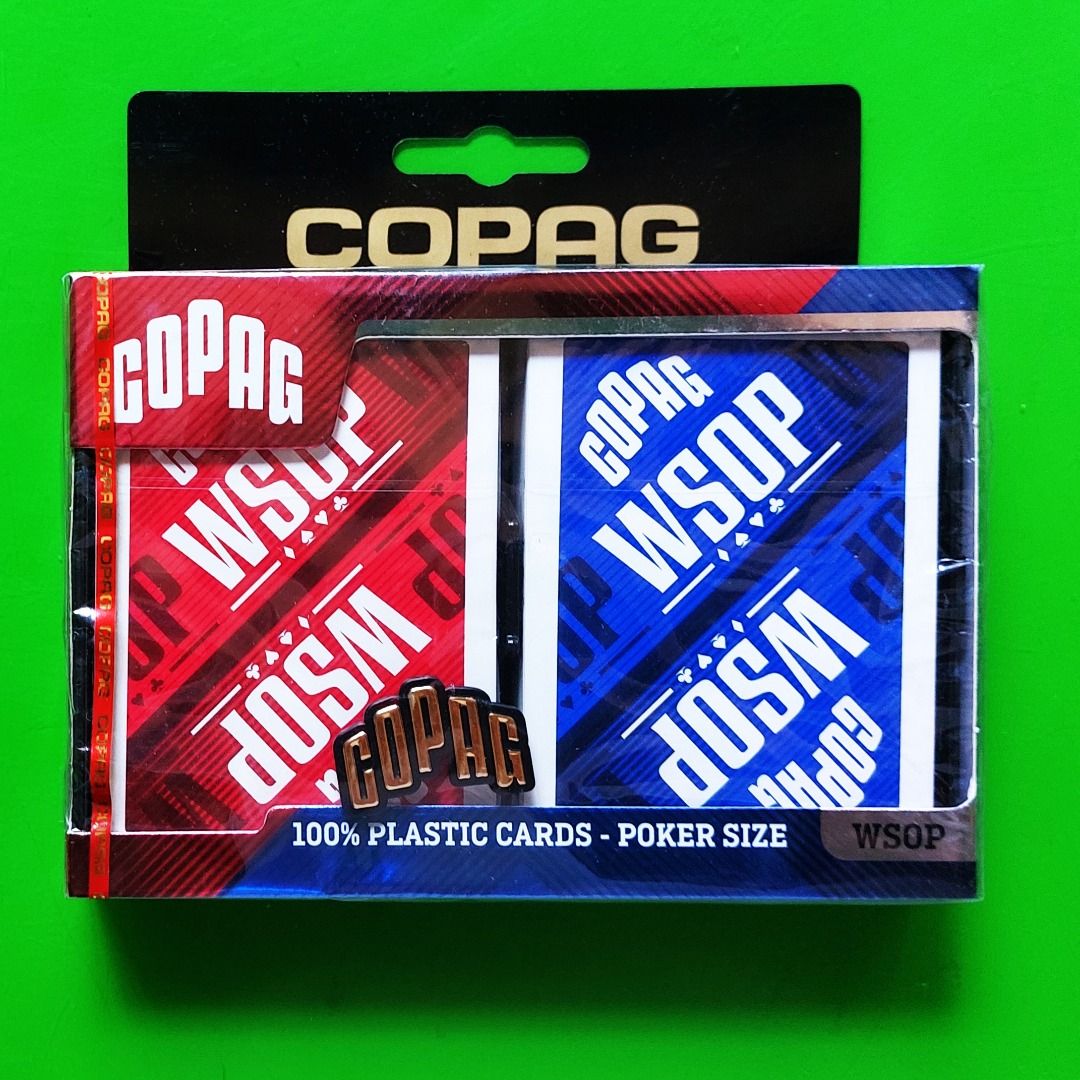 COPAG WSOP Plastic Playing Cards Poker Size Jumbo Index Blue/Red Double ...