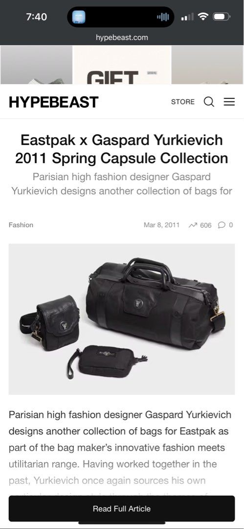 使用数回 美品 EASTPAK GASPARD YURKIEVICH コラボ トートバッグ イーストパック