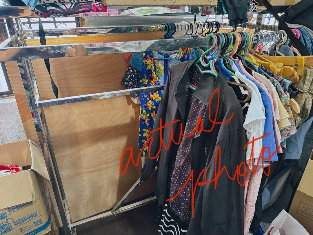 Heavy Duty Steel Clothes Rack (Category: Clothes Drying Rack) located in Quezon City. Submitted by everydayessentialsstudio (Listing ID 1342246757, Image 2). Description: Regular Price: ₱3,200.00 Selling For: ₱2,400.00 Width - 21.5 inches Length - 47 inches Height - 54 inches RFS: Declutterring No damage. Like new. Slightly negotiable. NO FREE SHIPPING. Shipping fee charge to buyer. *Hindi po kasama mga nakahanger na damit..