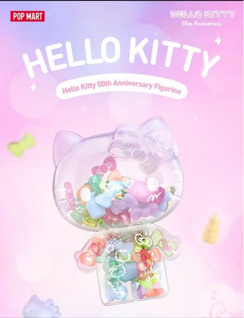 INSTOCK POPMART HELLO KITTY 50TH ANNIVERSARY FIGURE, Hobbies