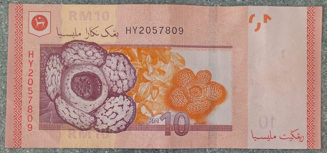 Malaysia Kings RM10 Unique Banknote Has RED BNM 10 Marks On Centre ...