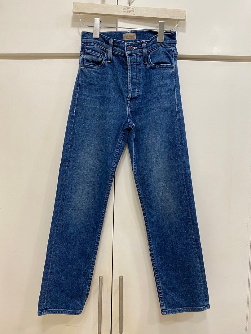 Mother Denim Tomcat Jeans (Category: Jeans) located in Mandaluyong City. Submitted by declutteringmodenow (Listing ID 1342270385, Image 3). Description: High-rise jeans with a straight leg, button fly, ankle-length inseam and a clean hem by Mother Denim. Runs small to size. Size 24, fits 23. Fit is very flattering, unfortunately too small for me. Composition: 95.5% cotton, 3% poly, 1.5% elastane Retails for Php20,000 new Made in Los Angeles..