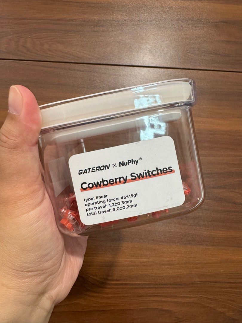 Nuphy | Gateron Cowberry & Red Switch | Freebies (Category: Computer Keyboard) located in Marikina City. Submitted by sojuuwah (Listing ID 1342195474, Image 1). Description: ► All the items on the the listing are all included no hidden charges ► 35 pcs Cowberry and 64 pcs Red ► RFS Spring cleaning I do not need them anymore.