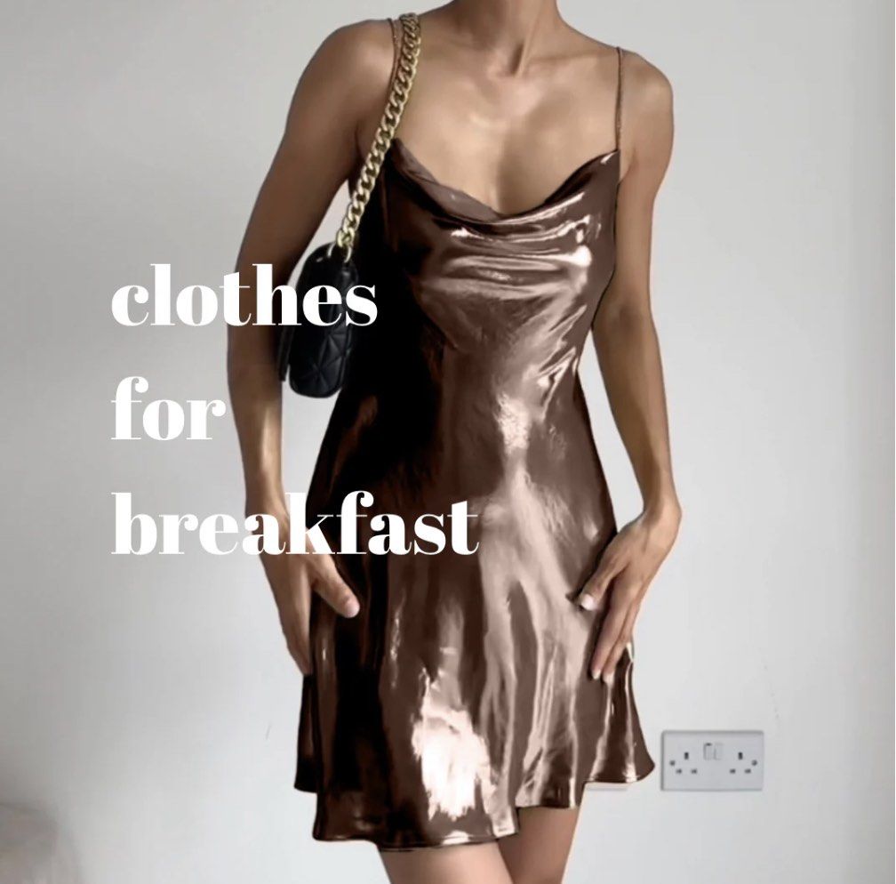 Party Dress (Category: Dresses) located in Makati City. Submitted by makingclosetspacev (Listing ID 1342204391, Image 1). Description: Fits S- Semi Medium (last slide for more details) Metallic Rose Gold color Cowl Neck, A-Line skirt, Bedazzled straps Bought for 750php Never worn, RFS: declutter :P Honest Issue: straps kinda dirty looking.