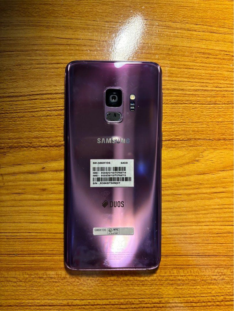 Samsung S9 (64gb) (Category: Samsung) located in Davao. Submitted by friendsfromdvo (Listing ID 1342249820, Image 2). Description: FS: Samsung S9 (64 gb)‼️ - Lilac Purple color - Good condition - Unit and orig box only Issue: - Scratches on fingerprint side (still working) - Signs of usage 📍Location: - Davao City (Meet up: Downtown/Lanang/Ecoland) - Shipping via lbc if outside Davao City Price: ₱5,500 only.