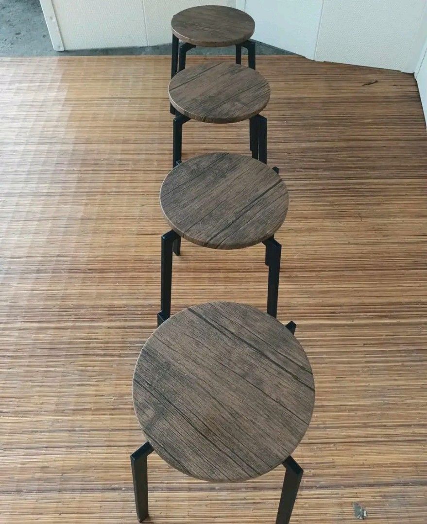 Stackable stool (Category: Chairs) located in Quezon City. Submitted by matetdevis13 (Listing ID 1342280576, Image 1). Description: Stackable Stool Price: 4000 for 4 D12 x H18 In good condition Code AKC B22-037.