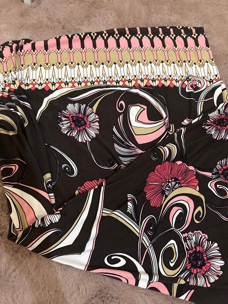 Summer maxi dress pink/brown (Category: Dresses) located in Paranaque City. Submitted by capybara808 (Listing ID 1342318622, Image 3). Description: Used once only! Very stretchy and flowy dress Can fit small to medium .