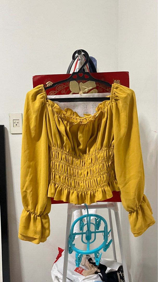 Trending Top - Red, Yellow (Category: Blouses) located in Makati City. Submitted by sam_265 (Listing ID 1342231216, Image 2). Description: Like new! Decluttering!! 100 each!.