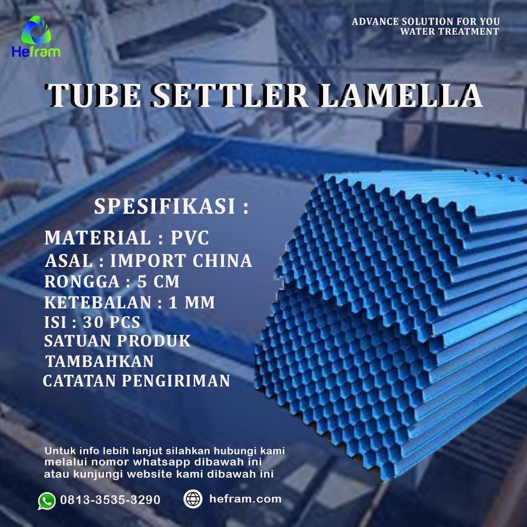 Tube Settler Lamella (Kategori: Properti - Lainnya) berada di Jakarta Barat. Dikirim oleh adhitiahef57611 (ID iklan 1342233867, Gambar 2). Deskripsi: Tube settler merupakan inovasi penting dalam teknologi pengolahan air yang menawarkan efisiensi tinggi dan hasil yang berkualitas. .