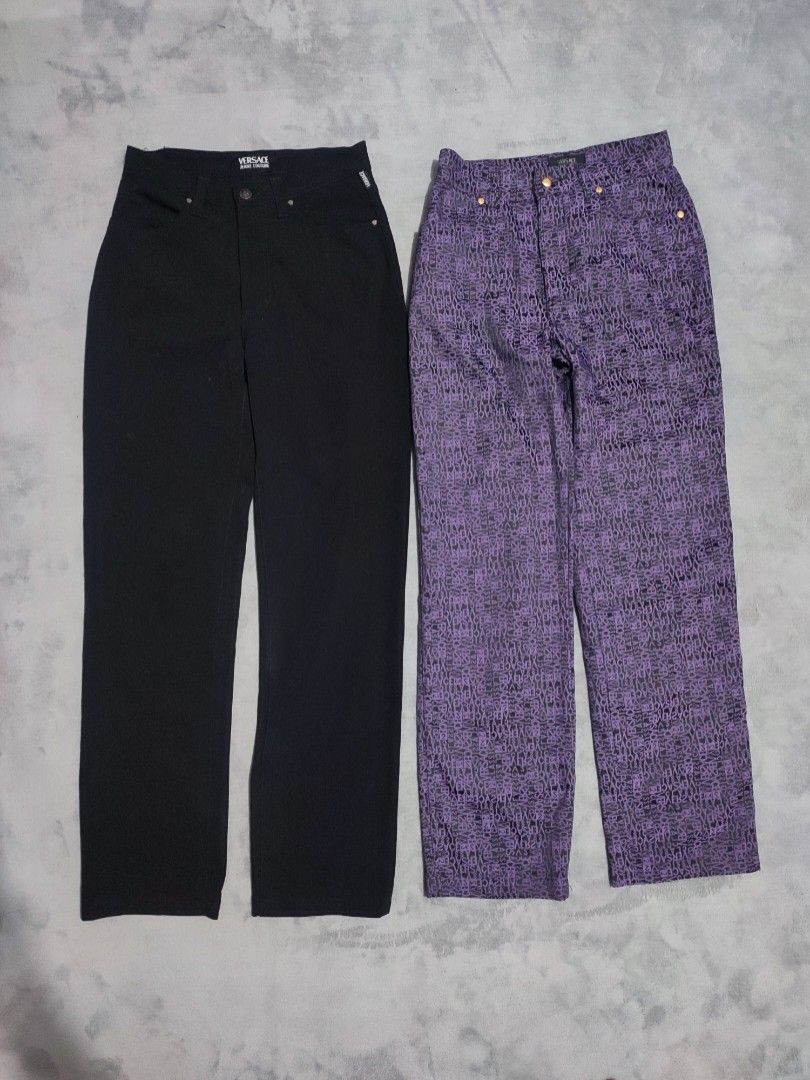 VERSACE Jeans Couture&Classic V2 Monogram (Category: Luxury Apparel) located in Las Pinas. Submitted by pawthrift (Listing ID 1342218804, Image 1). Description: VERSACE Jeans Couture&ClassicV2 Monogram Versace Jeans Couture Authentic Size 29-30 waist 40 length No issue Excellent Versace Classic V2 Monogram Size 28-30 waist 39.5 length No issue Excellent 1500 only +sf laspinas location.
