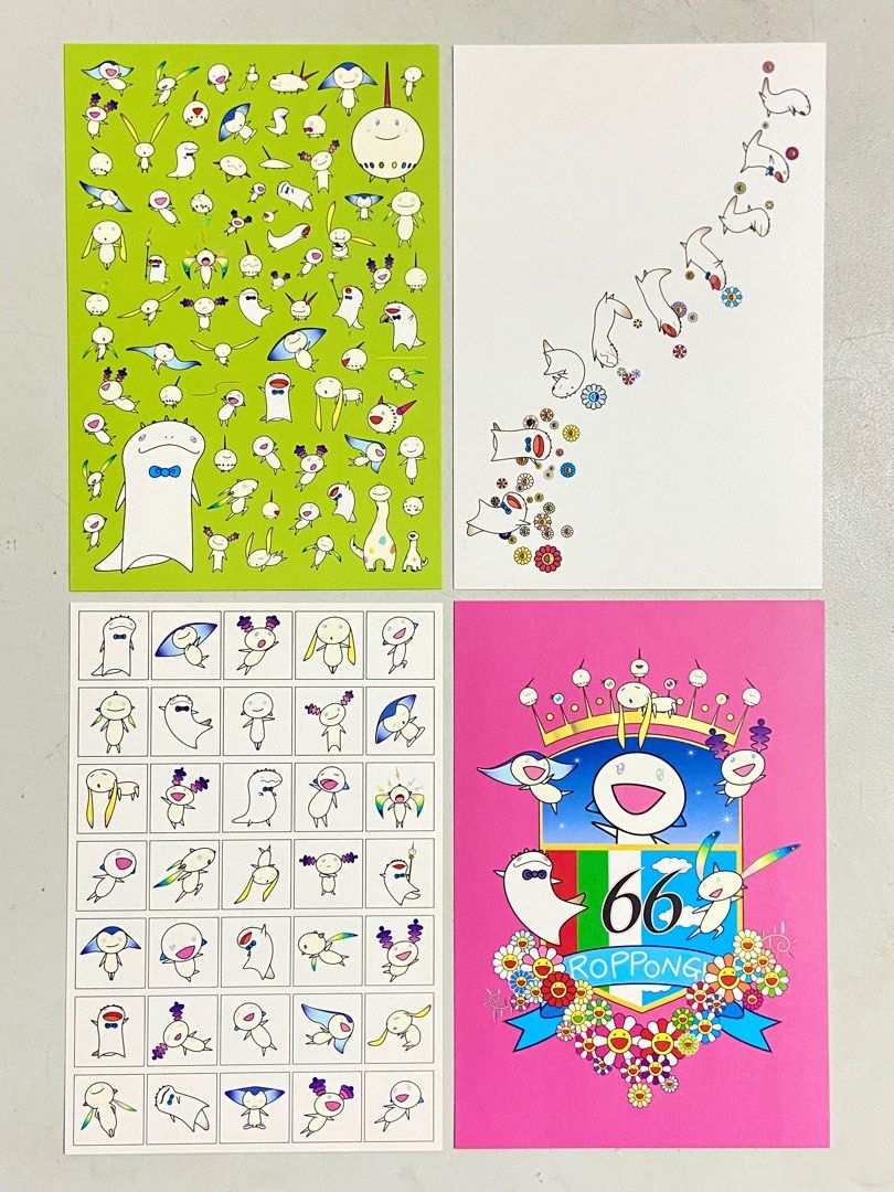 4 Pieces Assorted Sacho Postcards by Takashi Murakami (Category: Art & Prints) located in Santa Rosa. Submitted by shikaricollectibles (Listing ID 1342338144, Image 1). Description: Assorted Sacho Postcards by Takashi Murakami Postcard size: 7” x 4.75” 4 pieces set All neat, no issue Price: ₱500 set Location: Santa Rosa, Laguna/ Cubao, QC MOD: J&T/ LBC/ Lalamove MOP: Gcash/ BPI.