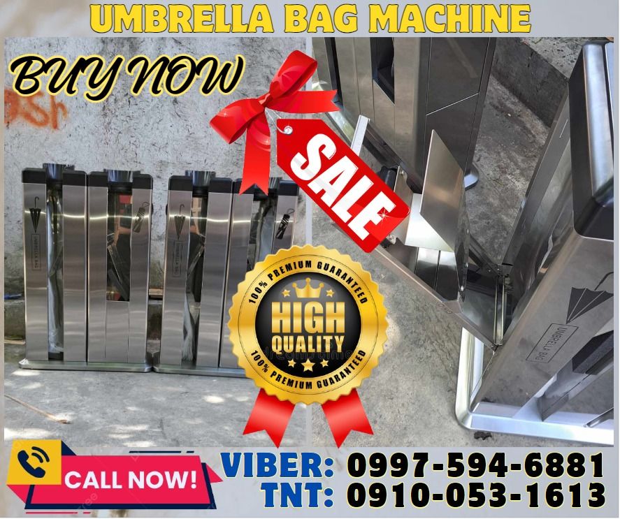 Automatic wet Umbrella Bag Dispenser Umbrella wrapping Machine (Category: Umbrellas) located in Pasig City. Submitted by ultimatedivina (Listing ID 1342391573, Image 1). Description: 🌏 We Can Deliver Nationwide 👉 AP Cargo, LBC & Lalamove etc. Price: 29,406 ✅ Umbrella Bag Machine 👍 CE and ISO Certified 👍 1 Year Warranty Specifications: material: 410SUS accessory: one side with 100pcs short umbrella bag; the other side with 100pcs long umbrella