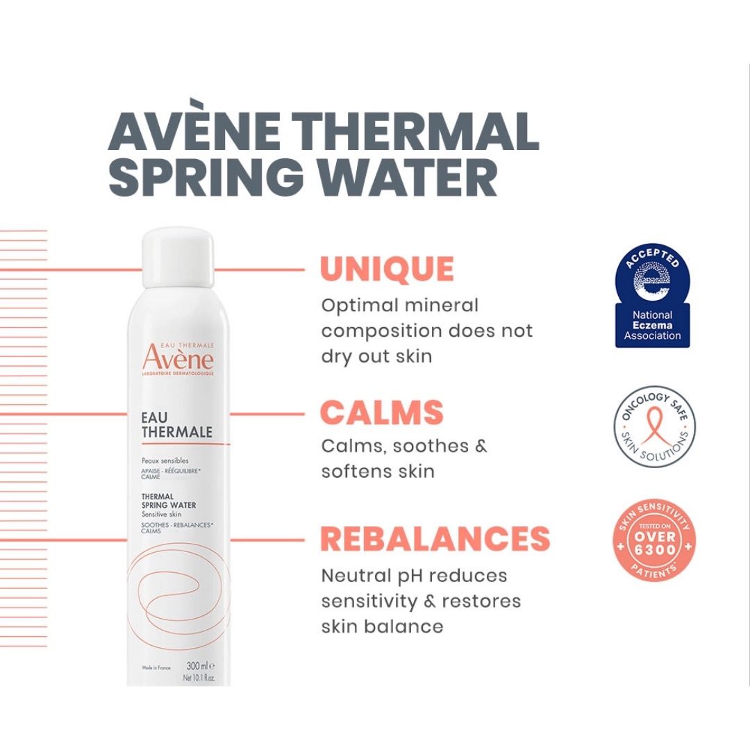 Avene Thermal Spring Water Spray (Category: Face Care) located in Mandaluyong City. Submitted by beautybuysmnl (Listing ID 1342346526, Image 2). Description: Avène Eau Thermale Thermal Spring Water Spray 50 mL 💕 Instantly softens and soothes sensitive or allergy-prone skin. Just one spray releases a pleasant mist that relieves any discomfort. Can be used before skincare or after cleansing. Perfect for use in hot temperatures to cool and relieve 