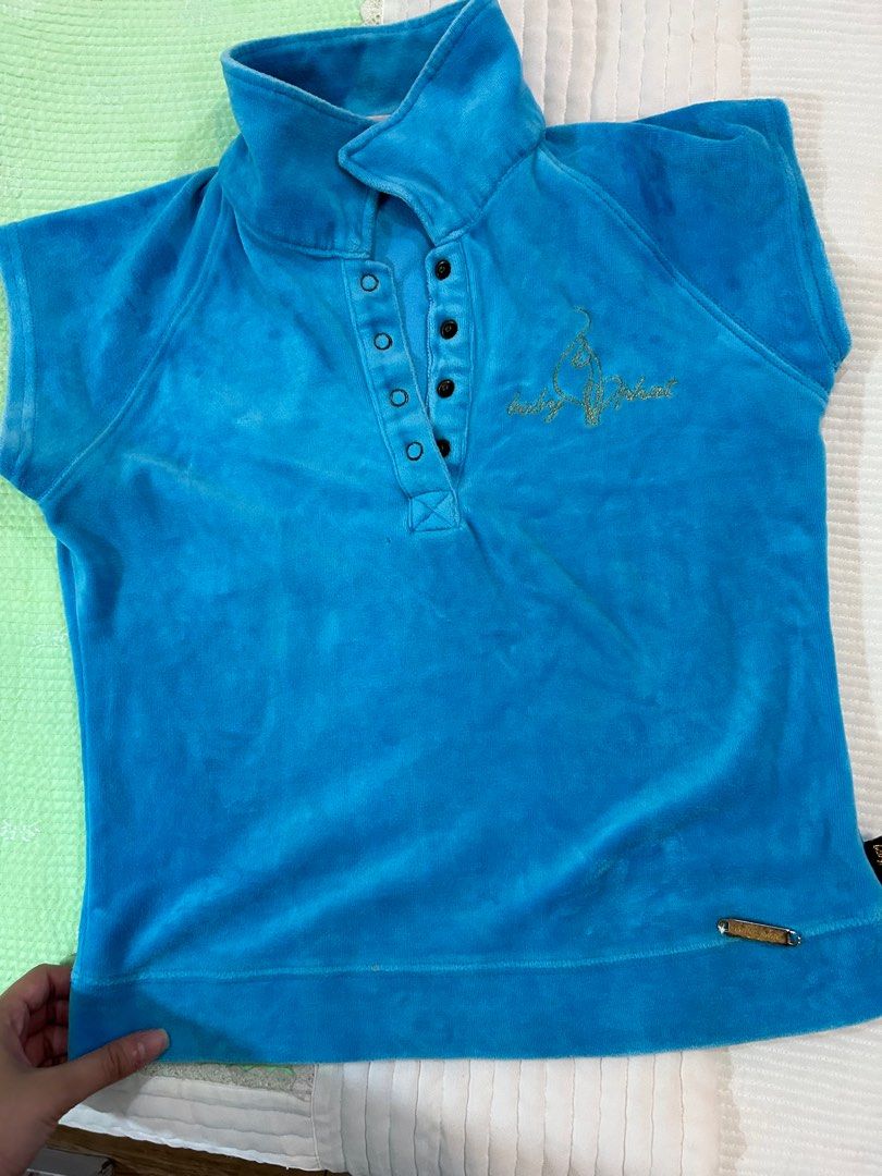 Baby Phat y2k shirt blue (Category: Shirts) located in Quezon City. Submitted by retro_chic25 (Listing ID 1342471949, Image 3). Description: Just has a minor hole :>> price is negotiable ❤️.