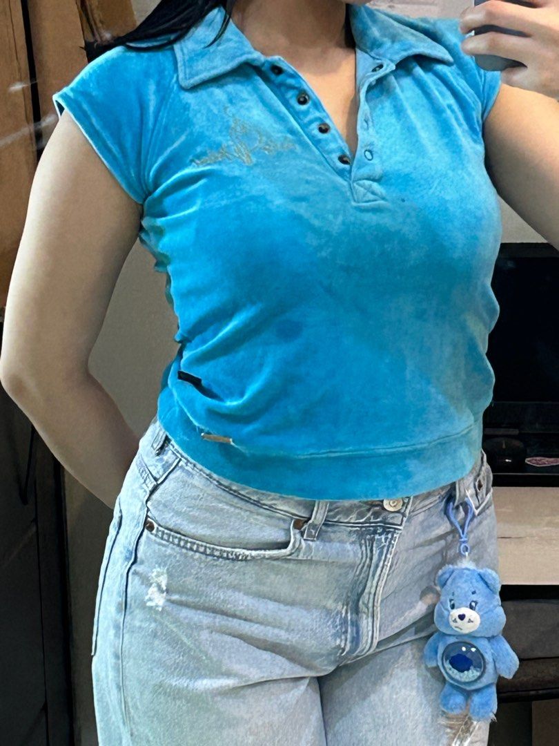 Baby Phat y2k shirt blue (Category: Shirts) located in Quezon City. Submitted by retro_chic25 (Listing ID 1342471949, Image 2). Description: Just has a minor hole :>> price is negotiable ❤️.