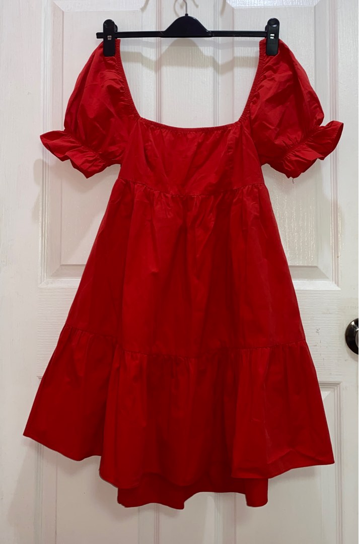 Casual Red Striped Loose Backless Long Dress main image 1