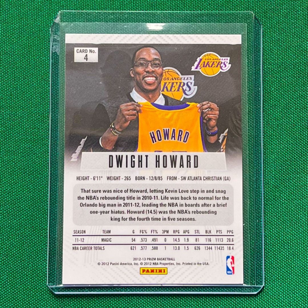 Dwight Howard 2012 Prizm #4 NBA Card (Category: Raw Singles) located in Quezon City. Submitted by collectorsspectrumph (Listing ID 1342358795, Image 2). Description: Dwight Howard 2012 Prizm #4 NBA Card W/ Free Top Loader Php 300.