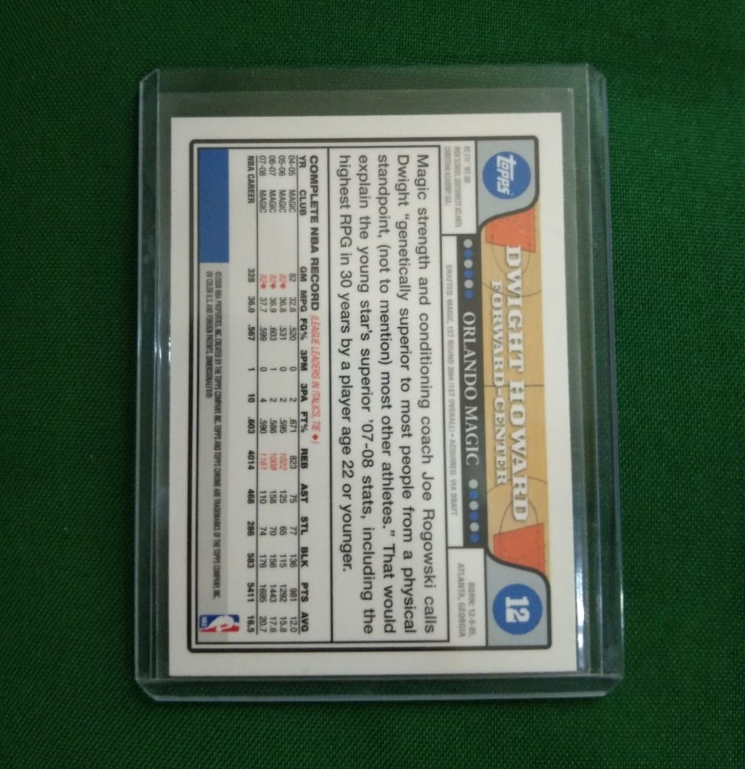 Dwight Howard Chrome 2008-09 #12 with FREE Toploader (Category: Raw Singles) located in Quezon City. Submitted by collectorsspectrumph (Listing ID 1342383005, Image 2). Description: Dwight Howard Chrome 2008-09 #12 with FREE Toploader.