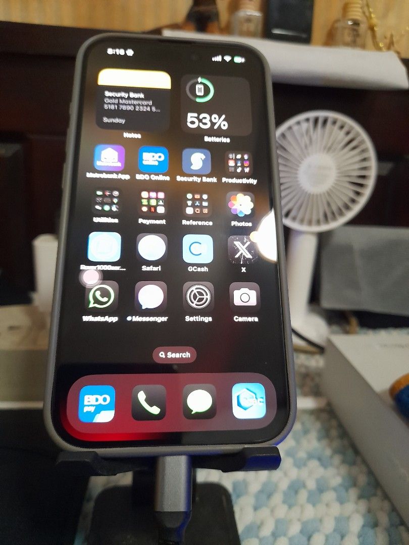 For swap or sale iphone 15 pro (Category: iPhone 15 Series) located in Cavite. Submitted by balongskey (Listing ID 1342449367, Image 3). Description: For sale Iphone 15 pro blue titanium. or for swap with iphone 13 mini brandnew or atleast 97% battery health, must be factory unlocked. ☆ 256 gb ☆ 98% BH ☆ 0% scratches & dent ☆ complete with box ☆ Dual physical sim ☆ factory unlock ☆ prefer small iphone DM me for offers..