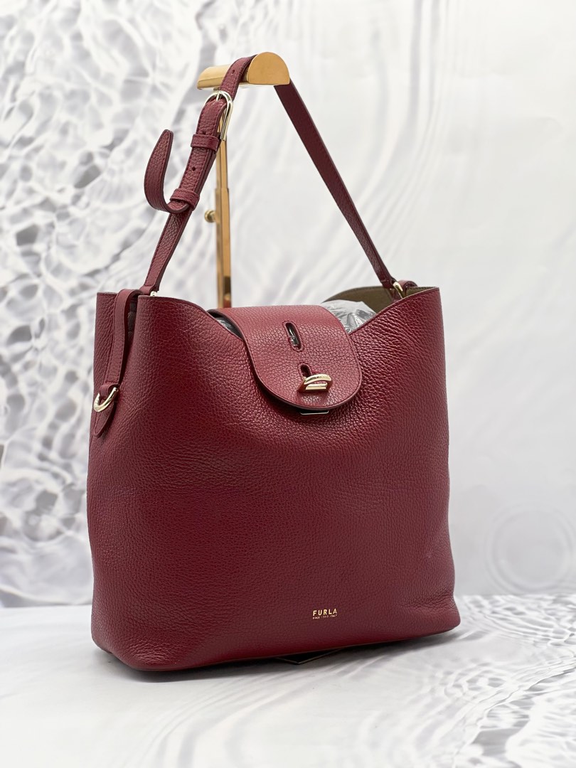 FURLA NET RED CALFSKIN LEATHER HOBO BAG Luxury Bags Wallets on Carousell