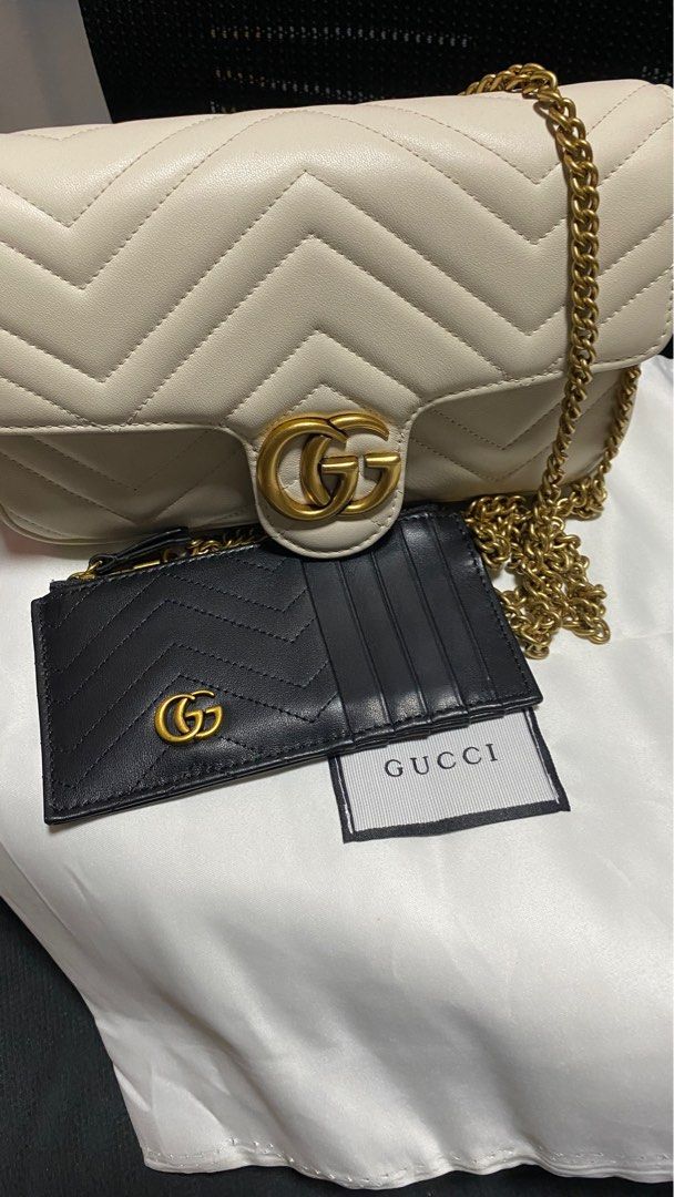 Gucci Marmont Small (Category: Luxury Bags & Wallets) located in Cavite. Submitted by awesome0022 (Listing ID 1342433715, Image 3). Description: Gucci Sling with Wallet and dustbag Matelasse leather in cream color Very nice and smells good Perfect for daily Delivery via lalamove Payment via BDO or Gcash Once purchased, no returns, no refund and no exchange .