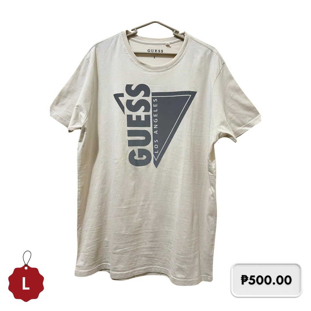 Guess Reflective Logo T Shirt Men s Fashion Tops Sets Tshirts Polo Shirts on Carousell