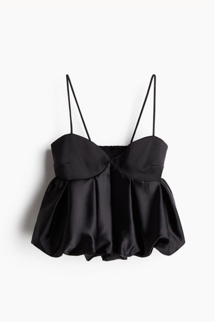 H&m black peplum top shop