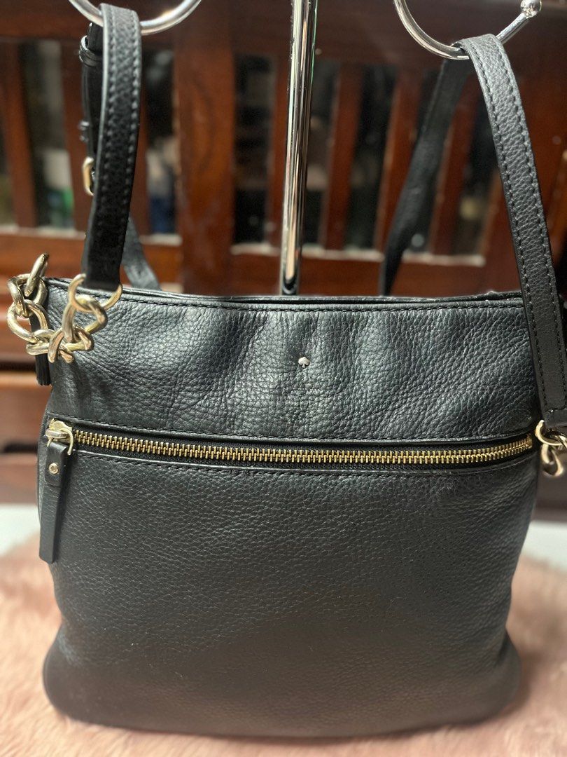 Kate Spade Black New York Jackson Street Melisse Leather Crossbody Luxury Bags Wallets on Carousell