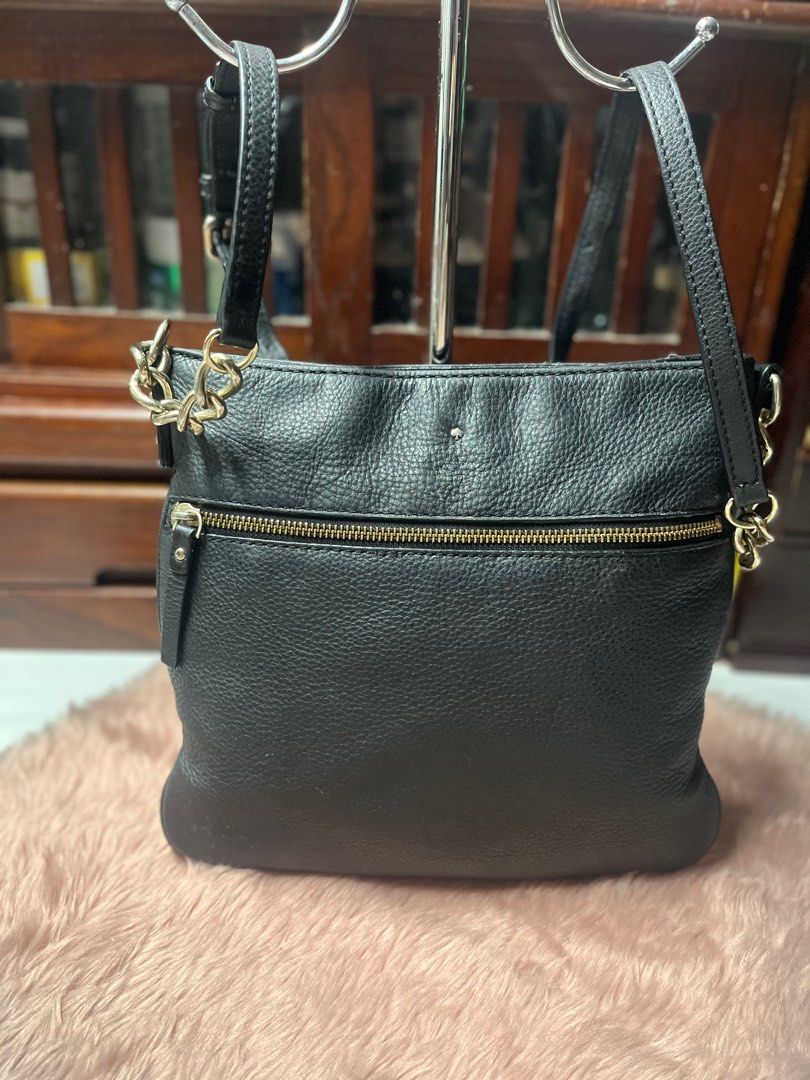 Kate Spade Black New York Jackson Street Melisse Leather Crossbody Luxury Bags Wallets on Carousell