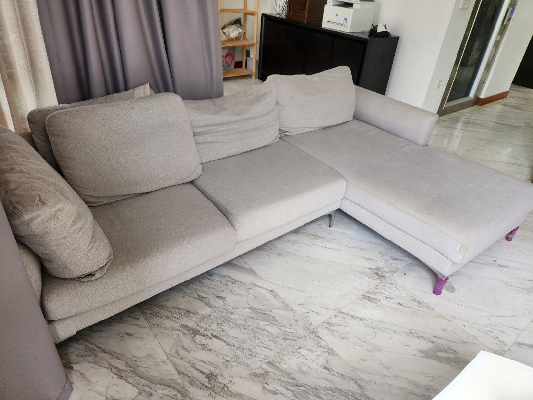 L Shape Sofa (Category: Sofas) located in Singapore. Submitted by 3_house (Listing ID 1342373751, Image 1). Description: L shared sofa, used 2 years only as I am out town for 1 year!.