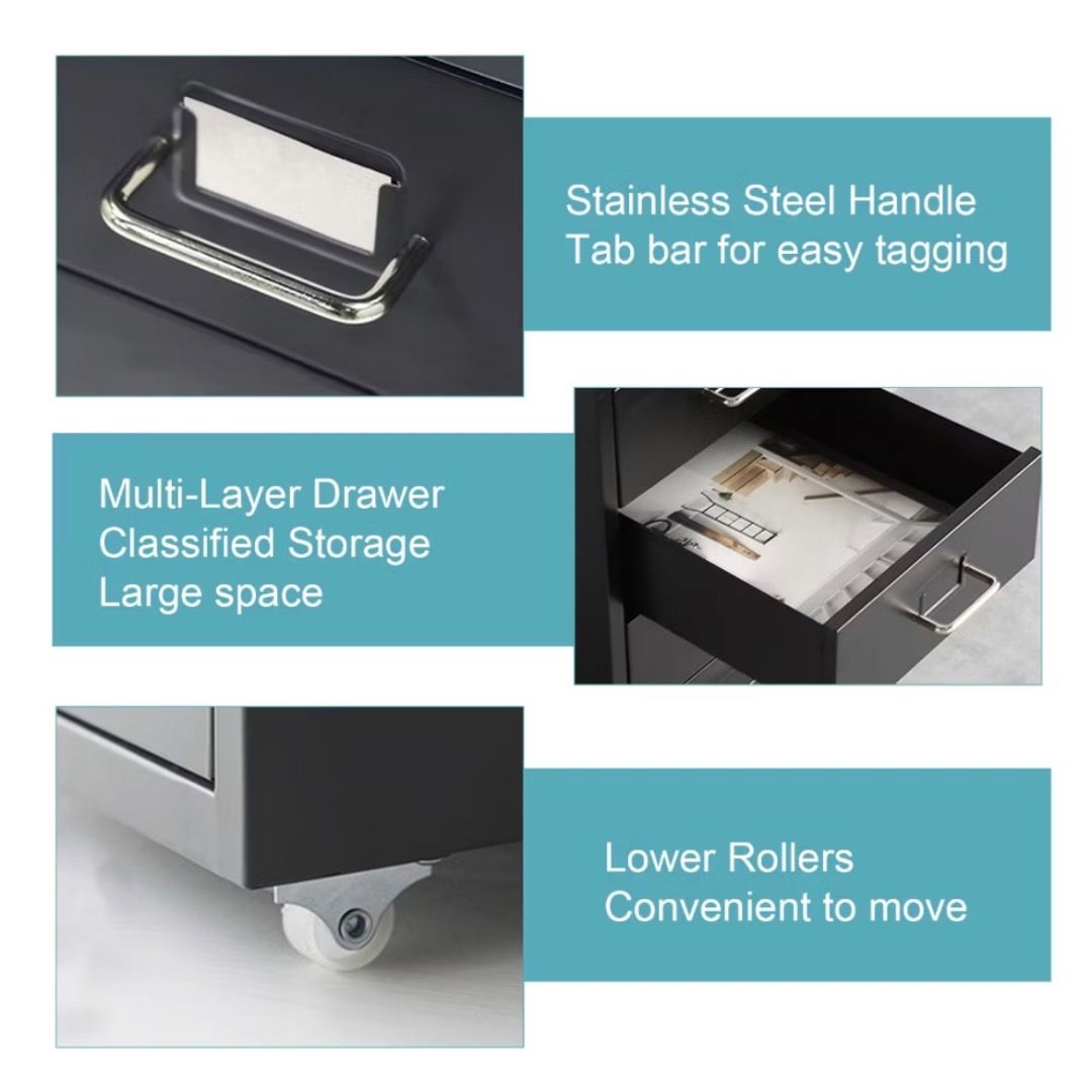 Lockable Office Drawer | Multilayered Under Desk File Organiser Cabinet ...