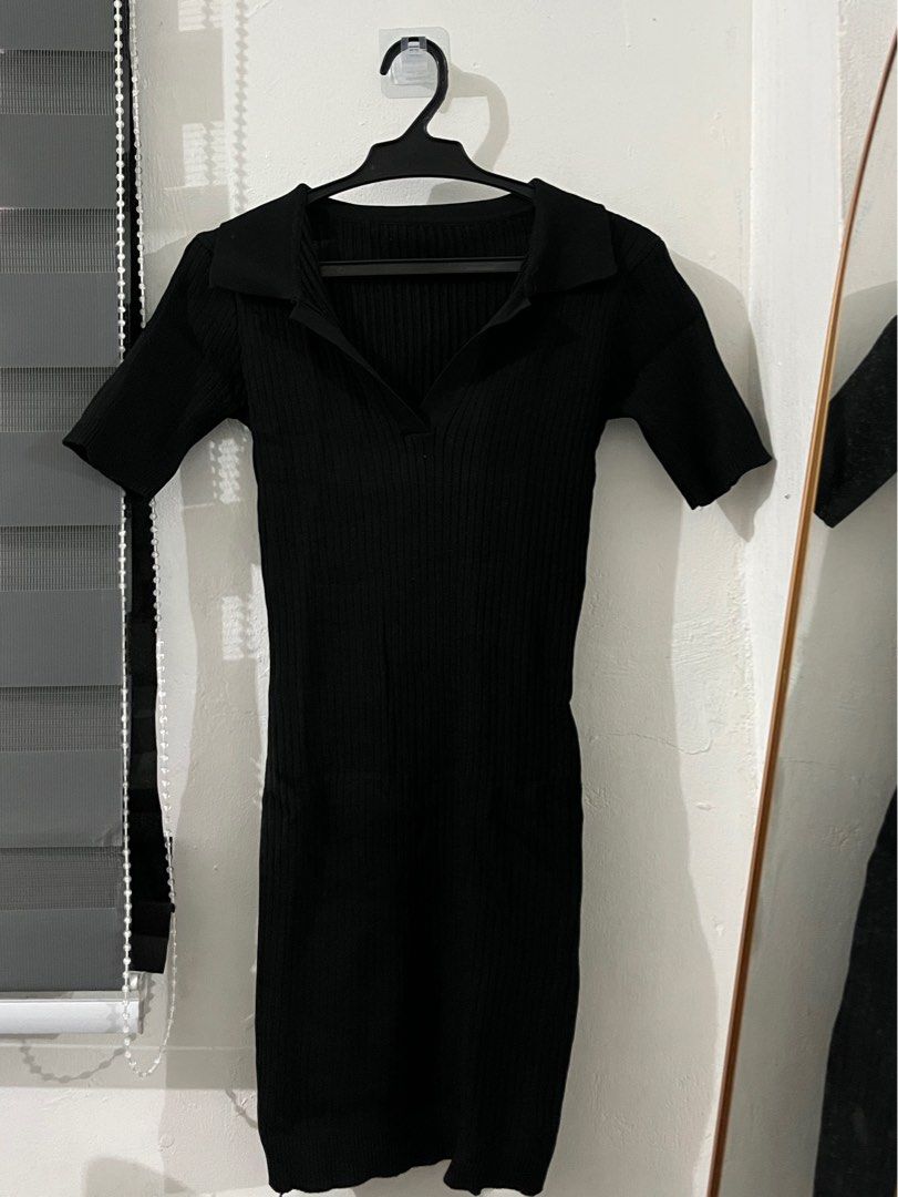 RIBBED BODYCON POLO DRESS (Category: Dresses) located in Quezon City. Submitted by clstlae (Listing ID 1342333591, Image 1). Description: Makapal. Super nice quality. Sinukat lang, never nagamit. Size S-L (stretchable).