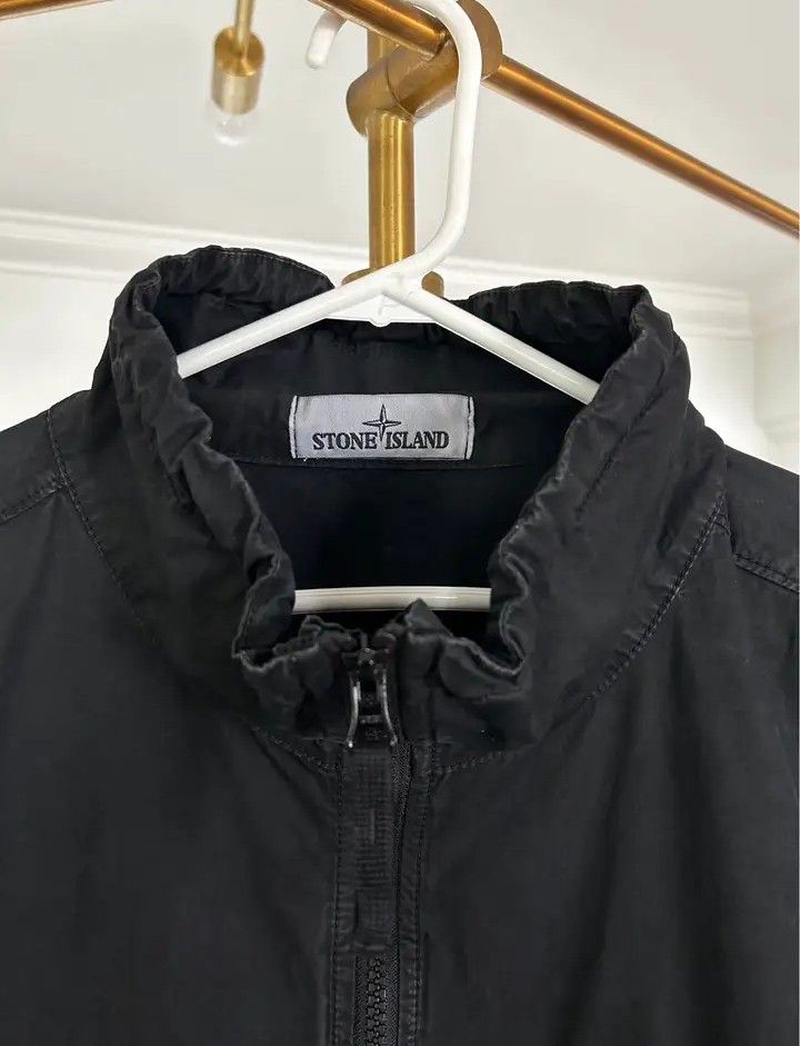 Stone island black smock on sale
