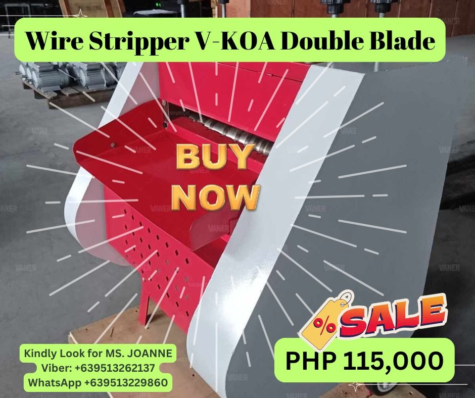 Wire Stripper V-KOA Double Blade (Category: Construction Tools & Equipment) located in Caloocan City. Submitted by jayvanntag48794 (Listing ID 1342341039, Image 1). Description: Terms of Payment: 💰50% Security Deposit for processing of unit✔️ 💰50% Cash Upon Delivery or pick up Along PasigArea✔️ Shipping fee shoulder to the client ... .