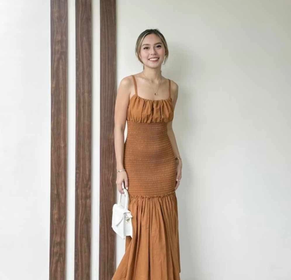 Brown Cielo Linen Maxi Dress main image 0