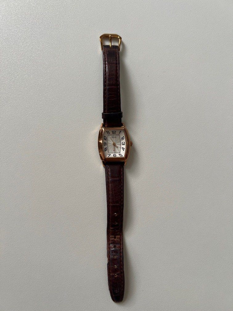 Rose gold Titus ladies watch rose gold leather strap